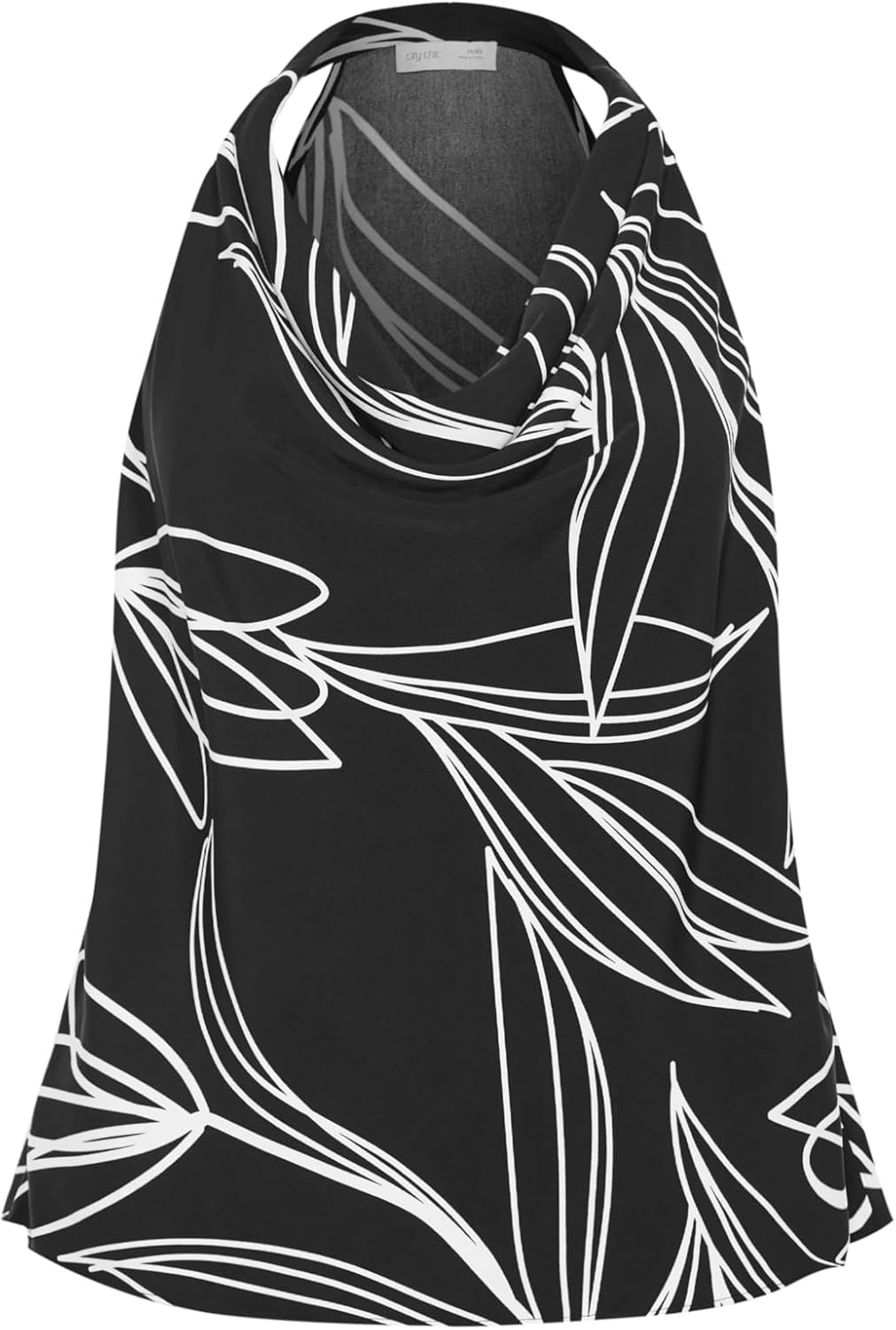 image:imageCity Chic Plus Size Top Shania Bloom Print Cowl NeckBlack Bloom