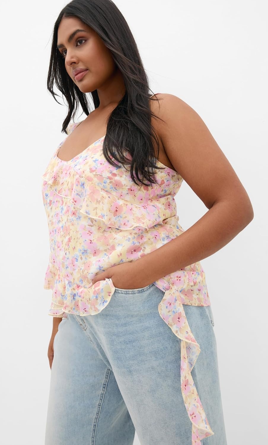 image:imageCity Chic Plus Size Top Waverly Frill PrintVintage Ditsy