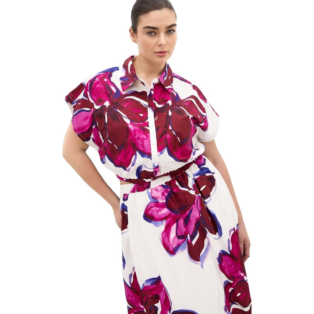 image:imageCity Chic Plus Size Shirt  Holiday Bloom PrintViolet Bloom