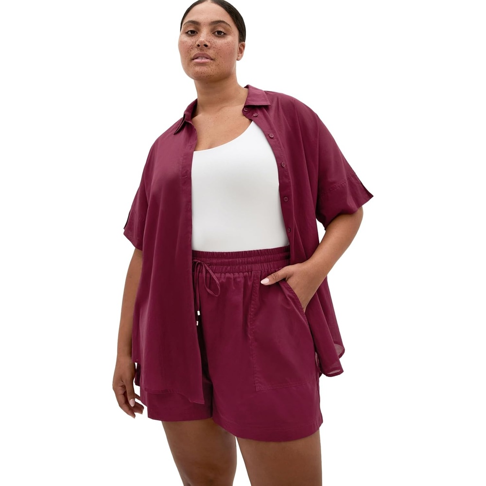 image:imageCity Chic Plus Size Shirt  Lola Longline CottonPomegranate