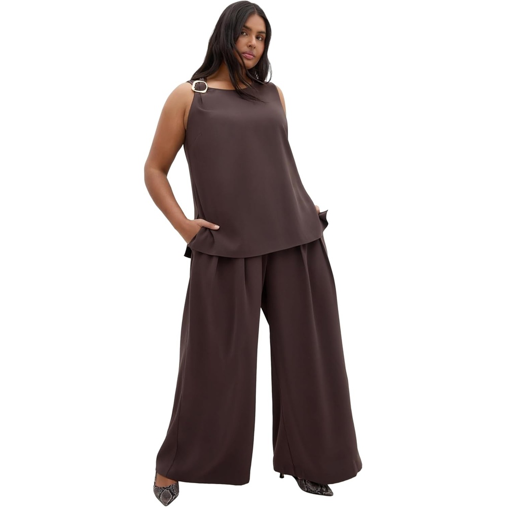 image:imageCity Chic Plus Size Top  Kehlani SleevelessChocolate