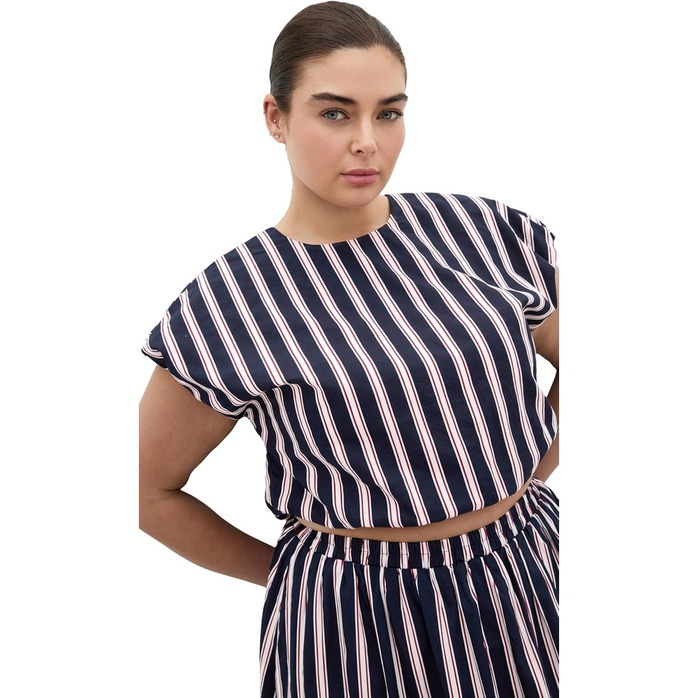 image:imageCity Chic Plus Size Top  Sarina Stripe CottonNavy Sienna Str