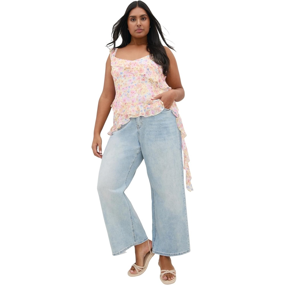 image:imageCity Chic Plus Size Top Waverly Frill PrintVintage Ditsy