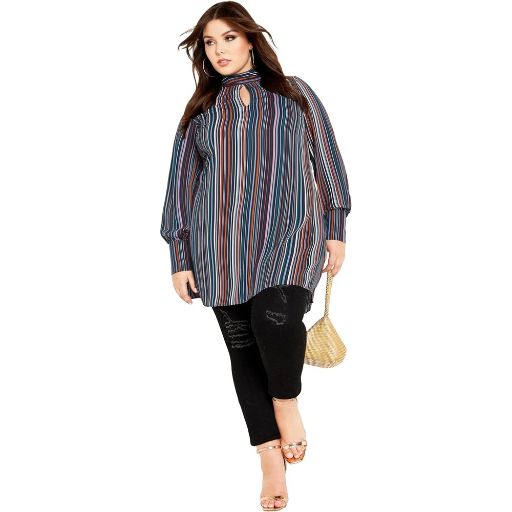 image:imageCity Chic Plus Size Tunic IllusionMidnight Stripe