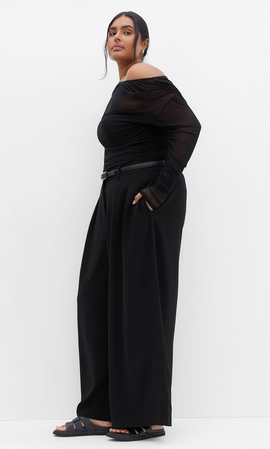 image:imageCity Chic Plus Size Pants Abbie Wide LegBlack