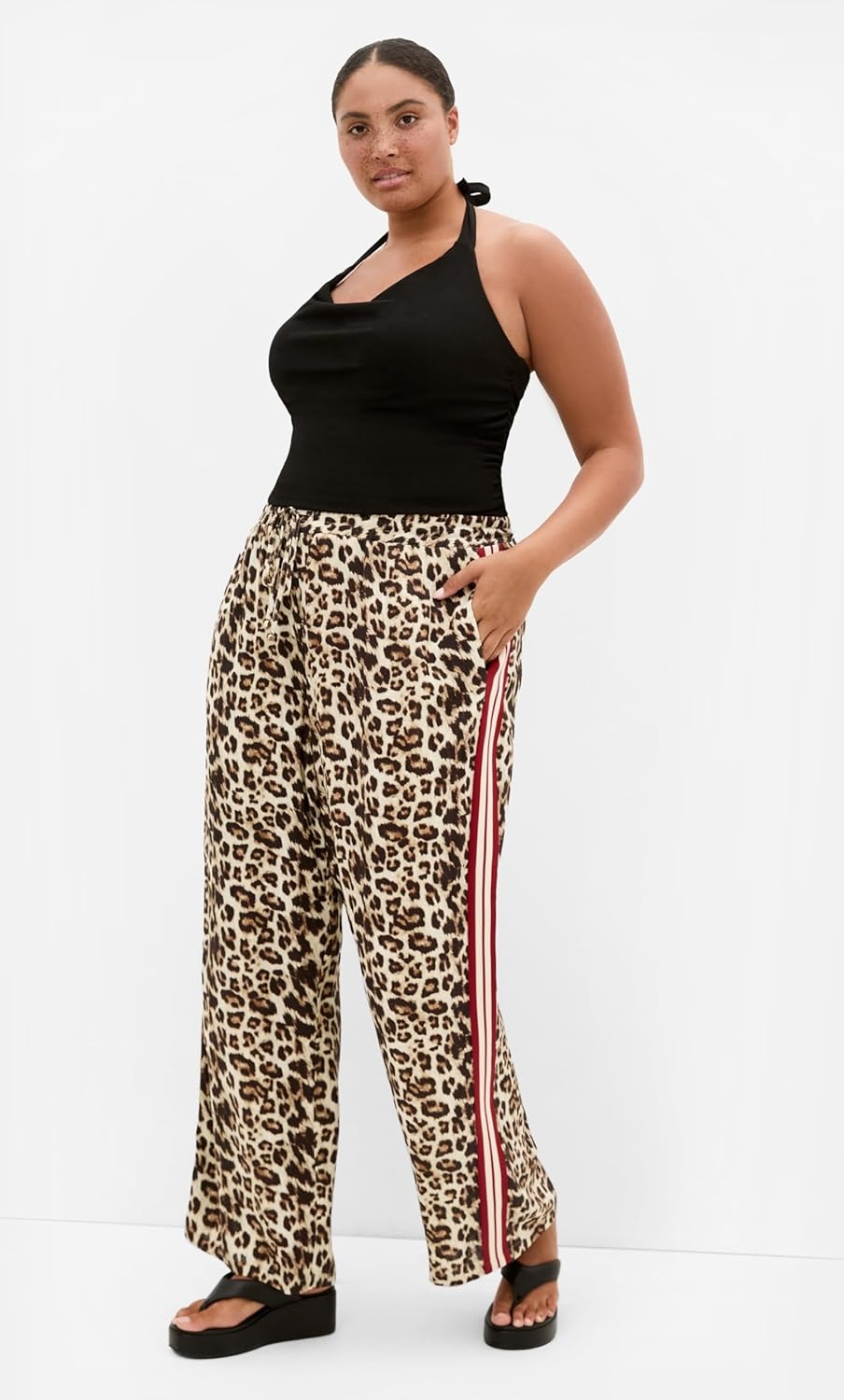image:imageCity Chic Plus Size Pants Animal Print Side StripeLeopard
