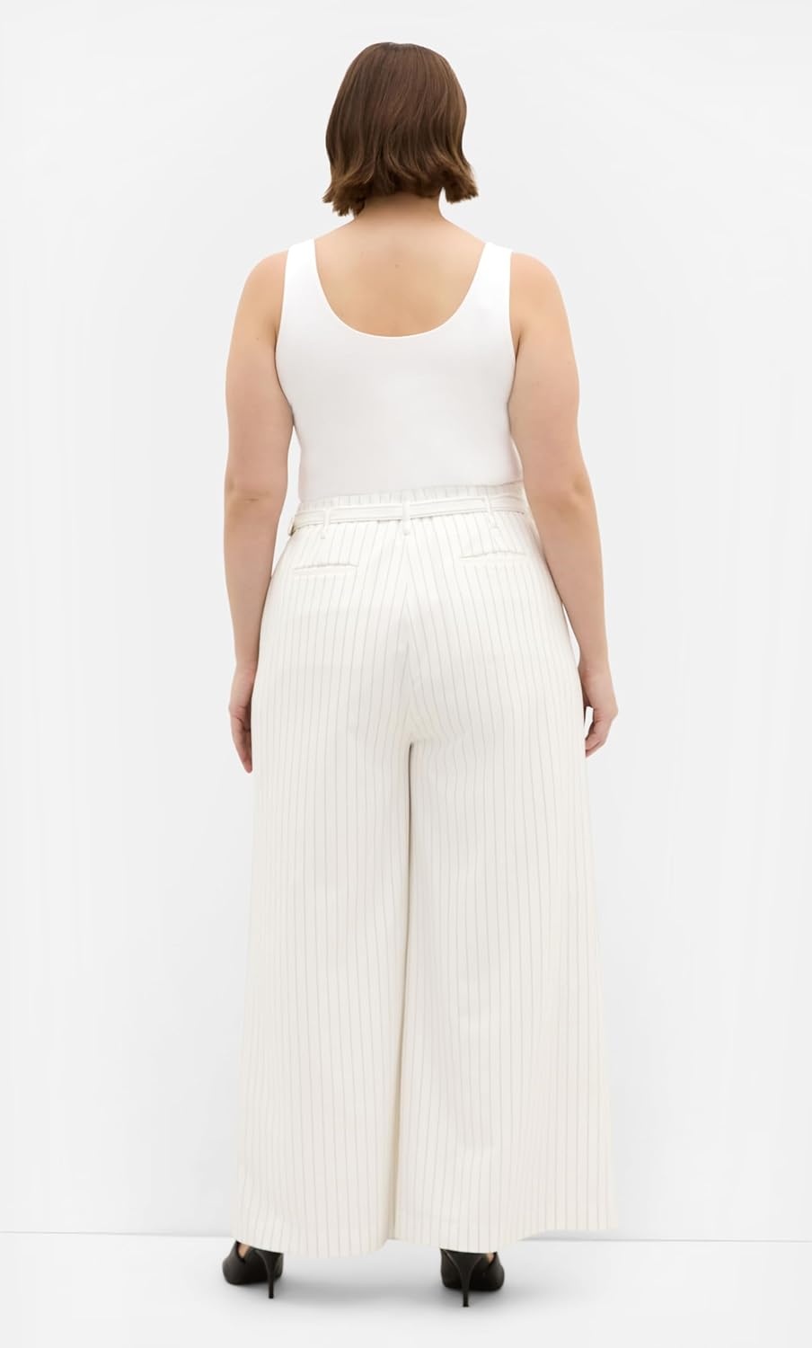 image:imageCity Chic Plus Size Pants Pinstripe Wide LegIvory Pinstripe