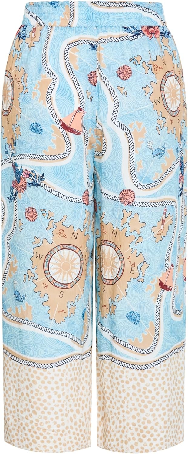 image:imageCity Chic Plus Size Pants Postcard Voyage Print Wide LegVoyage Prt