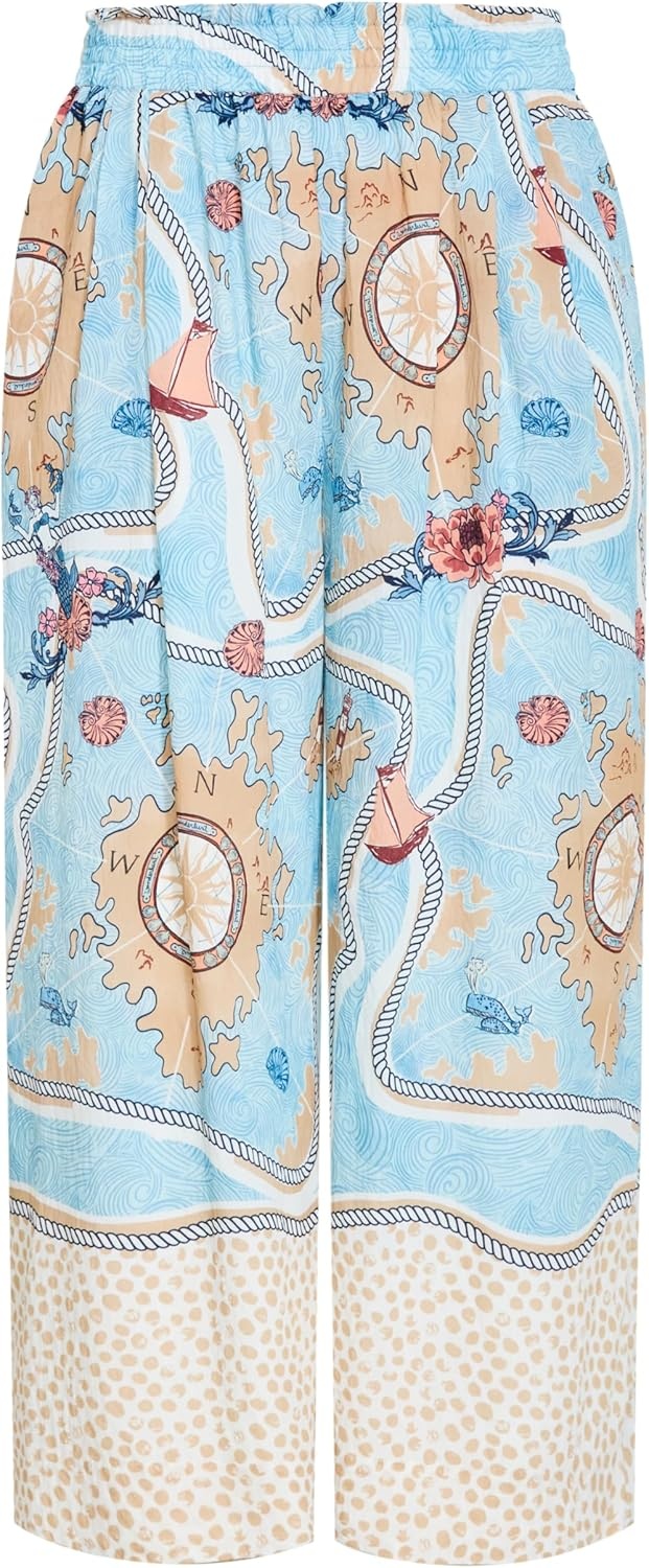 image:imageCity Chic Plus Size Pants Postcard Voyage Print Wide LegVoyage Prt