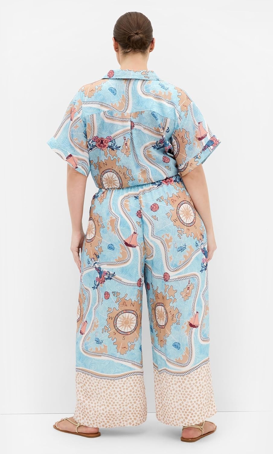 image:imageCity Chic Plus Size Pants Postcard Voyage Print Wide LegVoyage Prt