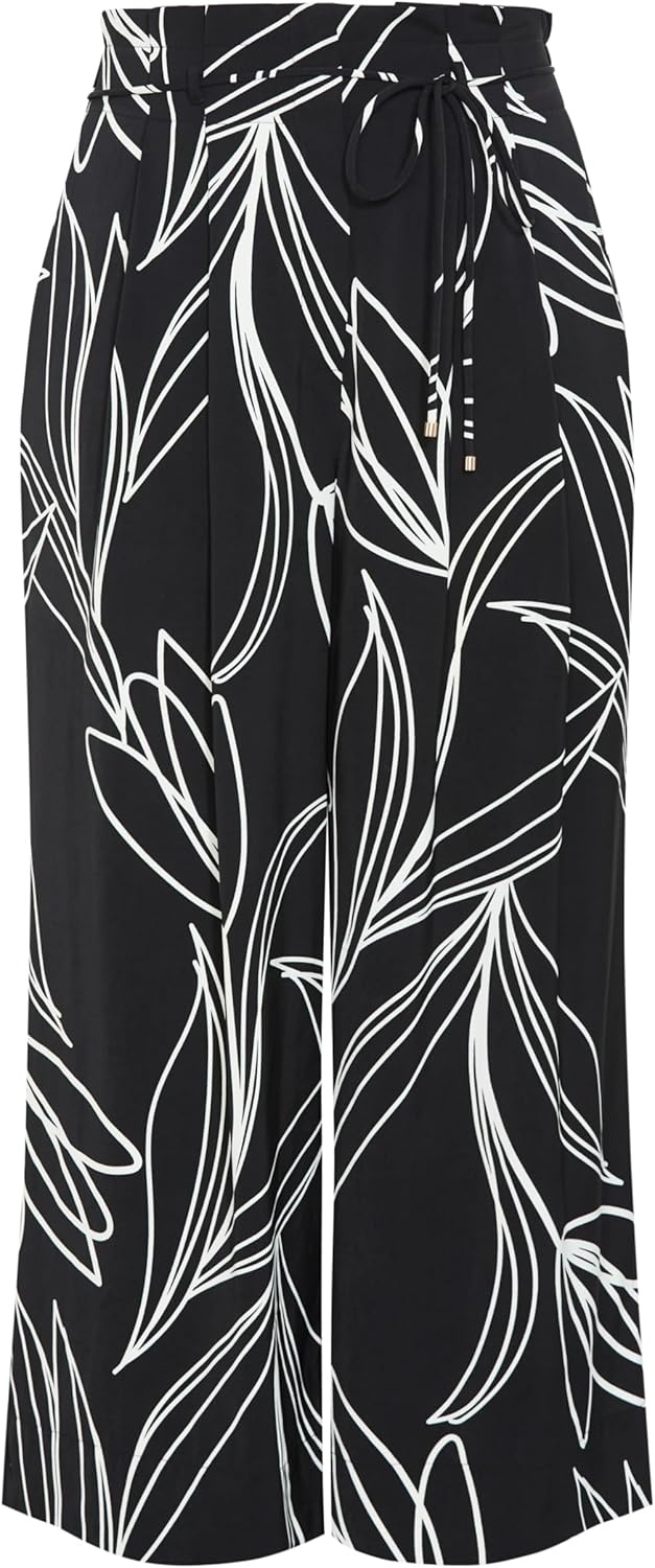 image:imageCity Chic Plus Size Pants Shania Bloom Print Wide LegBlack Bloom