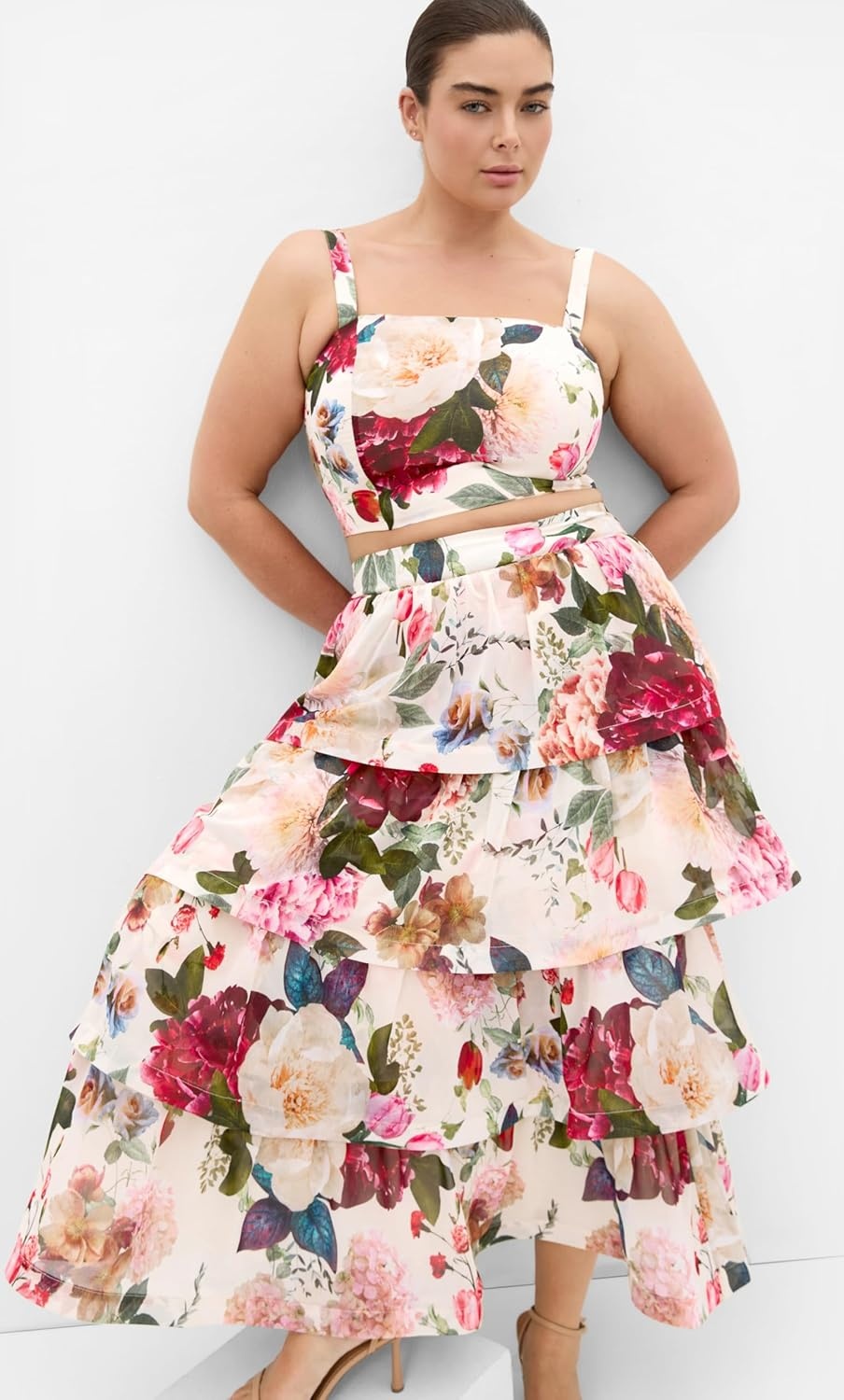image:imageCity Chic Plus Size Skirt Bianka Botanical Print TieredBotanical Bloom