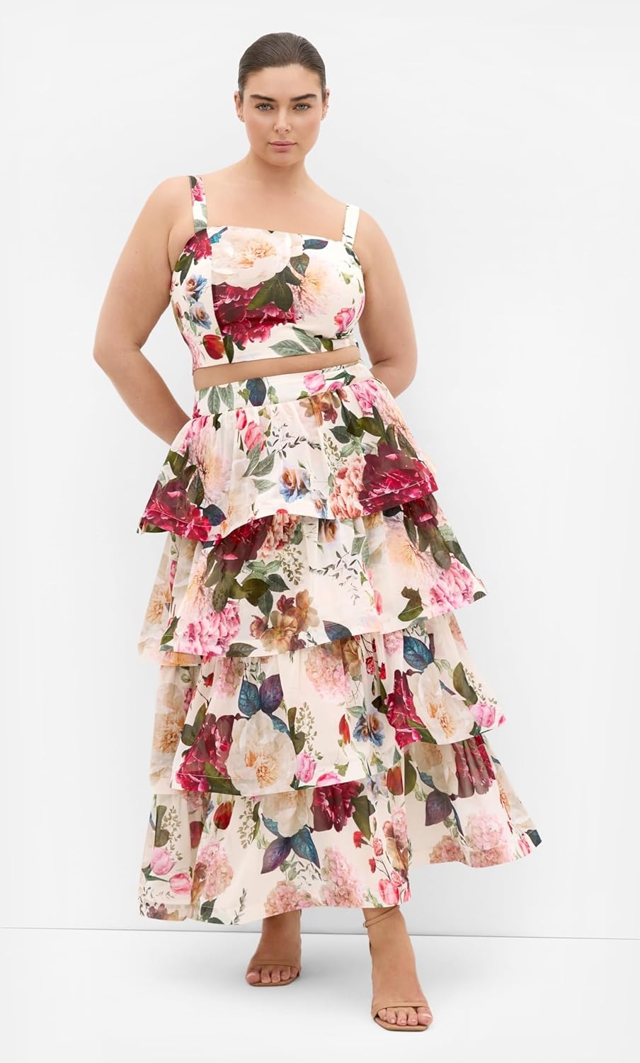 image:imageCity Chic Plus Size Skirt Bianka Botanical Print TieredBotanical Bloom