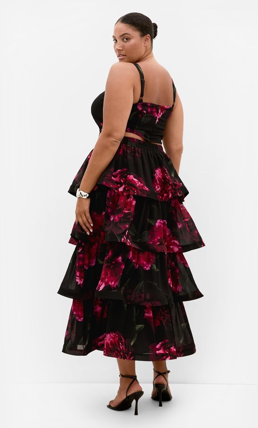 image:imageCity Chic Plus Size Skirt Bianka Botanical Print TieredLush Bloom