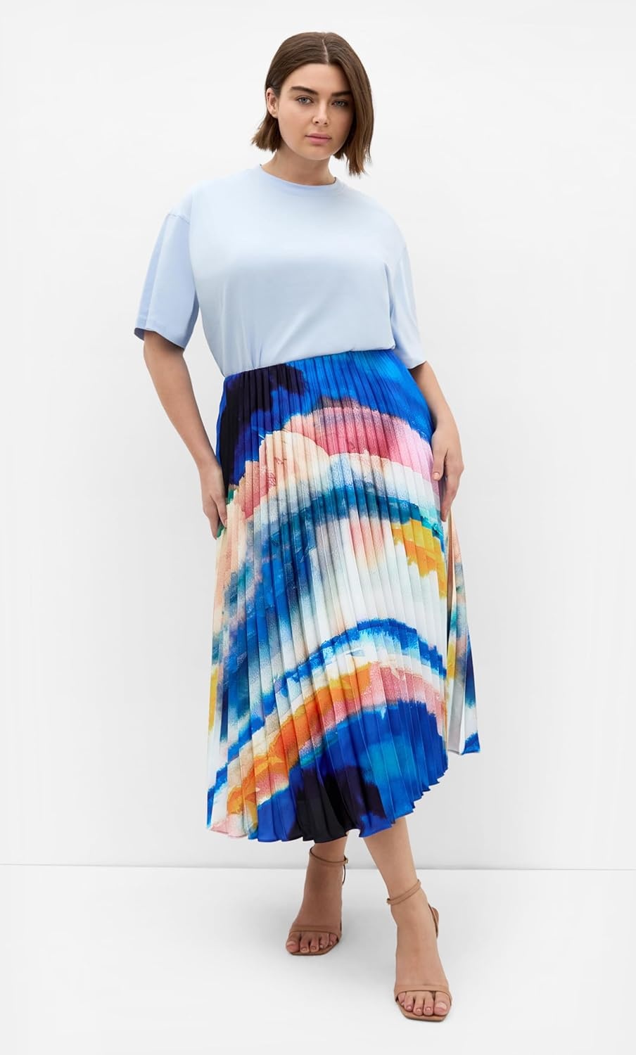image:imageCity Chic Plus Size Skirt Celina Facet Print PleatFacet
