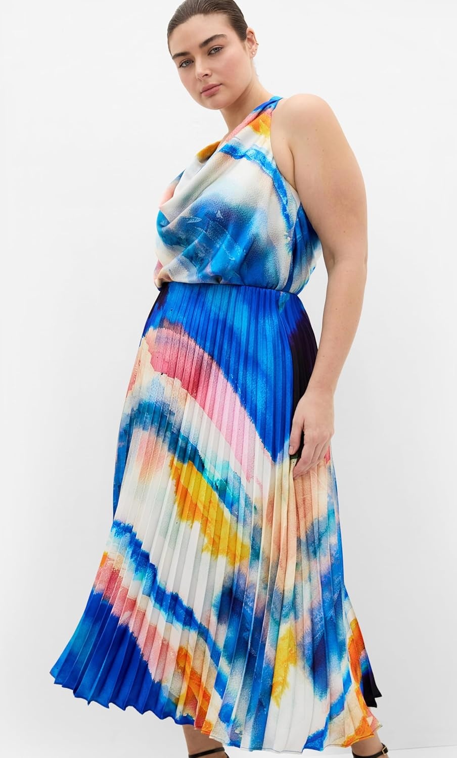 image:imageCity Chic Plus Size Skirt Celina Facet Print PleatFacet