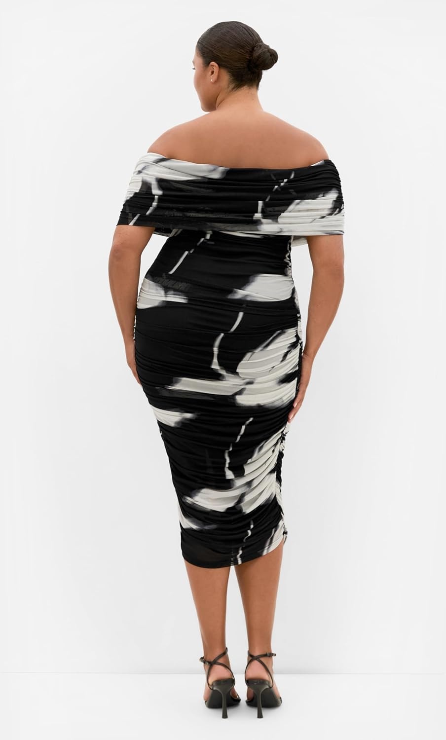 image:imageCity Chic Plus Size Skirt Dana Blur Print MeshBlack Blur Floral