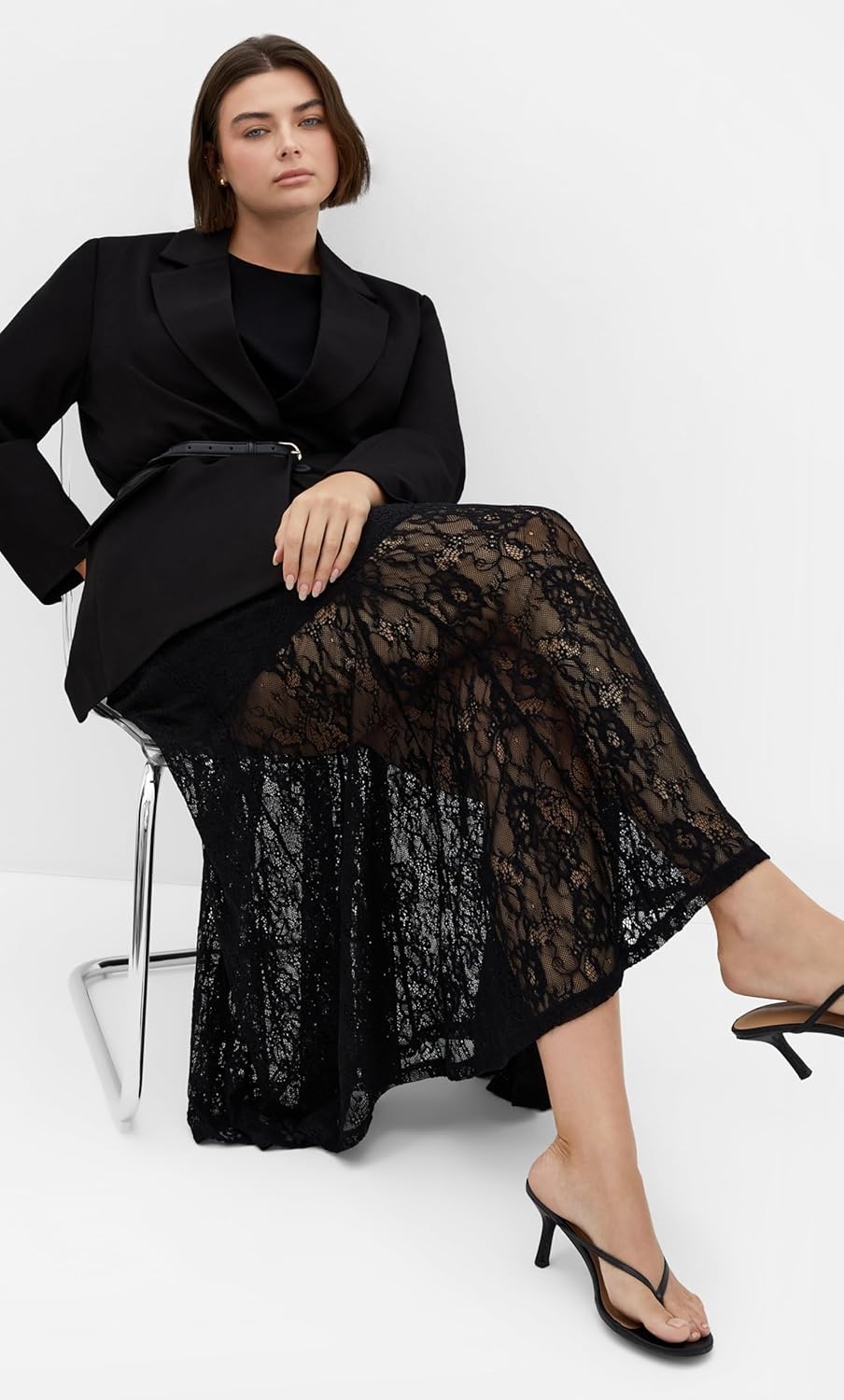image:imageCity Chic Plus Size Skirt Lacey MaxiBlack