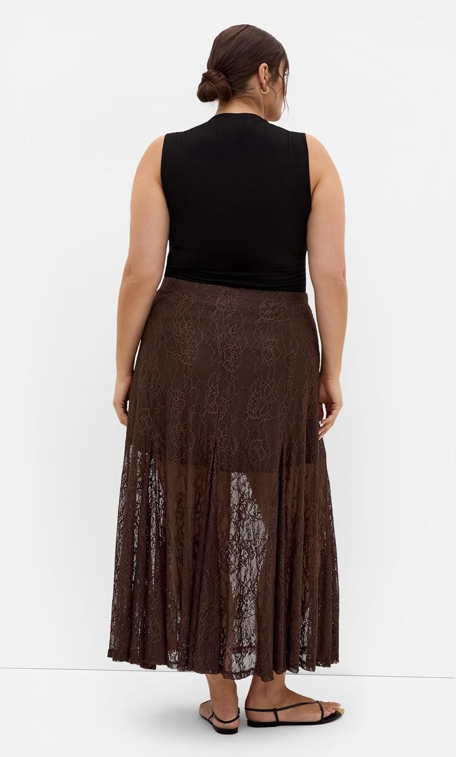 image:imageCity Chic Plus Size Skirt Lacey MaxiChocolate