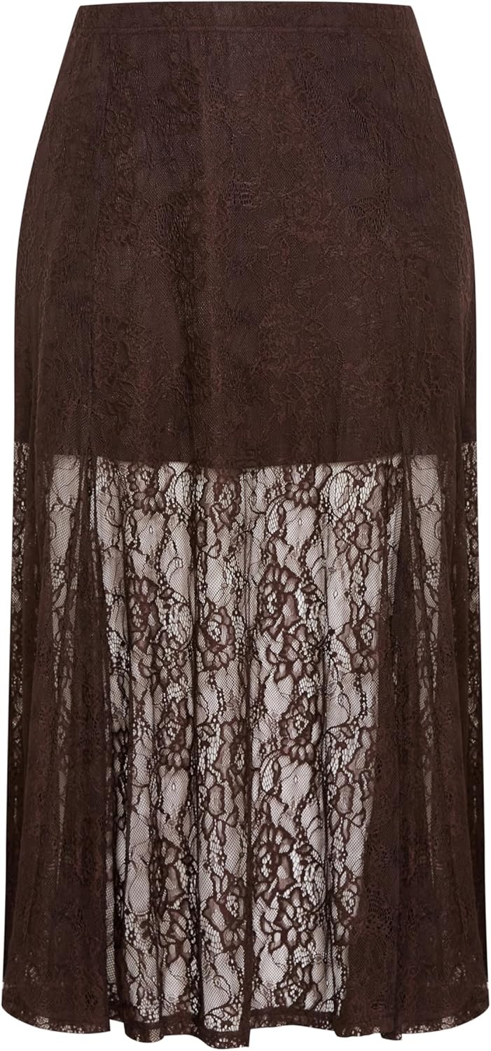 image:imageCity Chic Plus Size Skirt Lacey MaxiChocolate