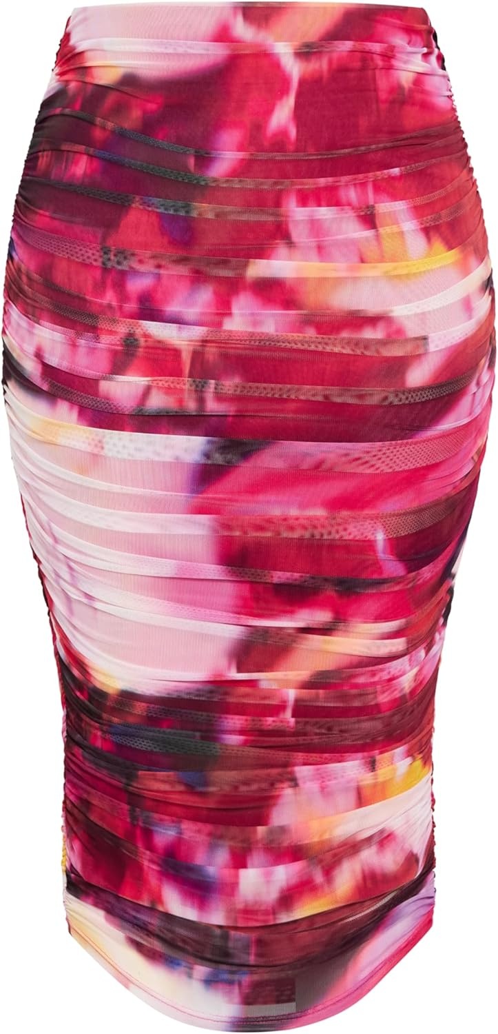 image:imageCity Chic Plus Size Skirt Livia Ruched PrintPink