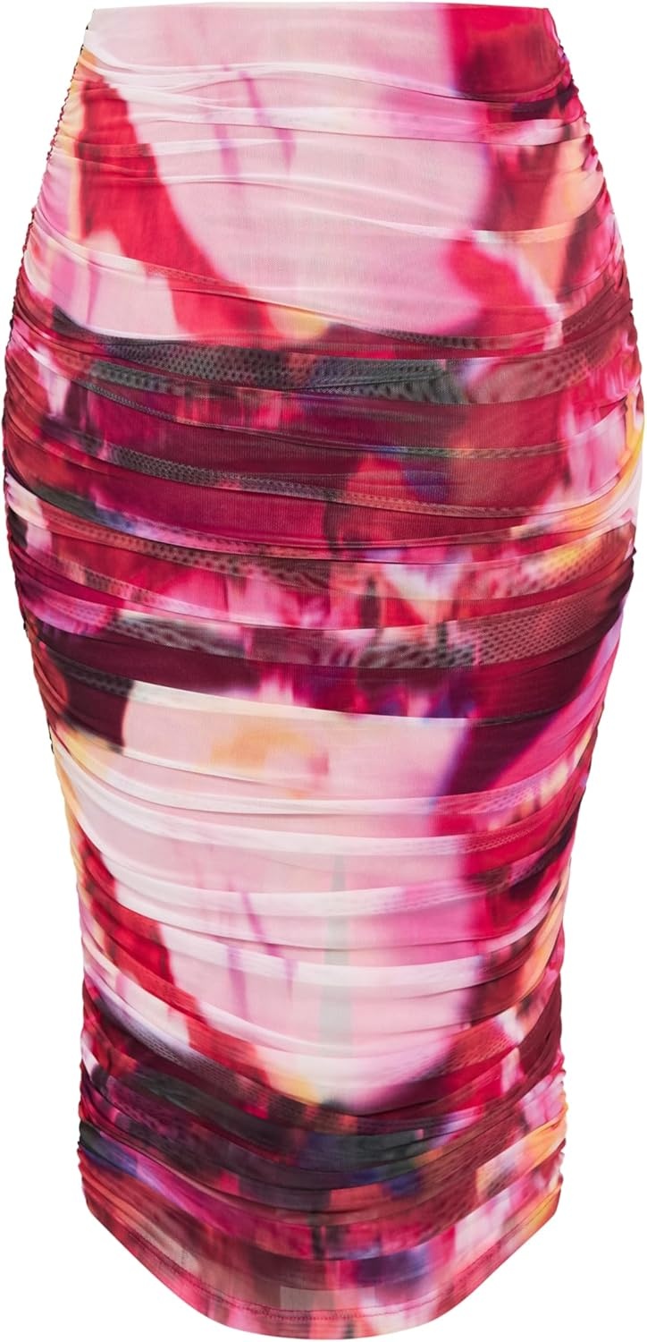 image:imageCity Chic Plus Size Skirt Livia Ruched PrintPink