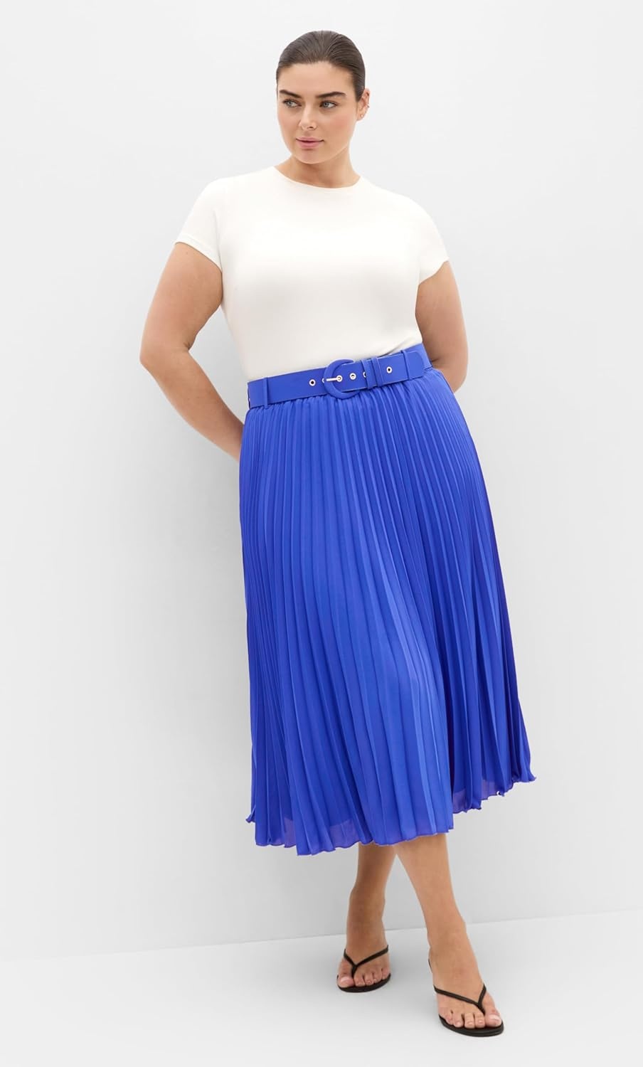 image:imageCity Chic Plus Size Skirt Petra Pleat MidiCerulean