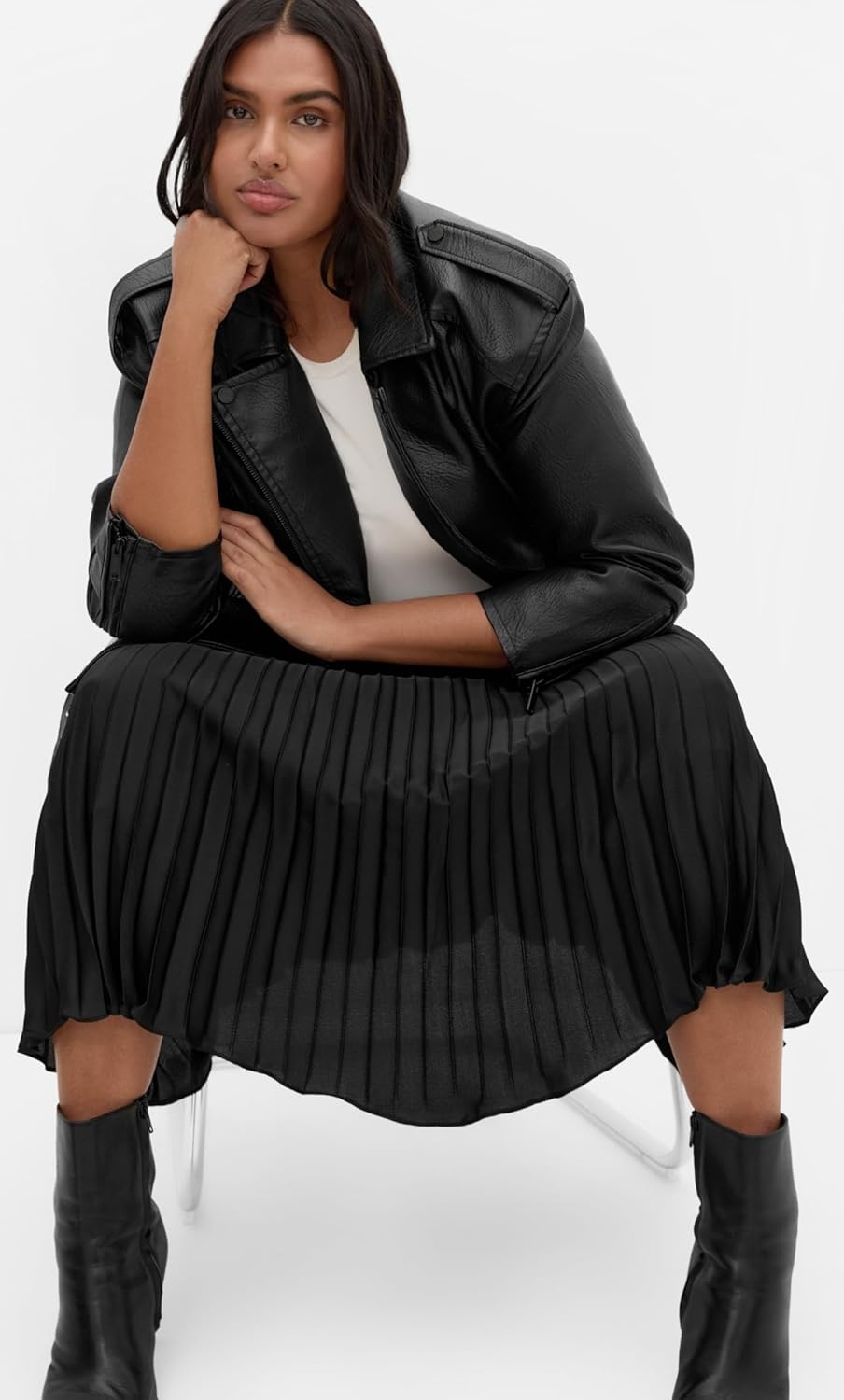 image:imageCity Chic Plus Size Skirt Selena PleatBlack