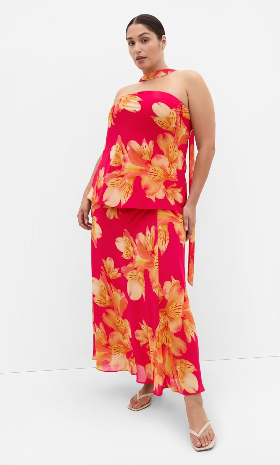 image:imageCity Chic Plus Size Skirt Soiree Print MaxiFuchsia Lily