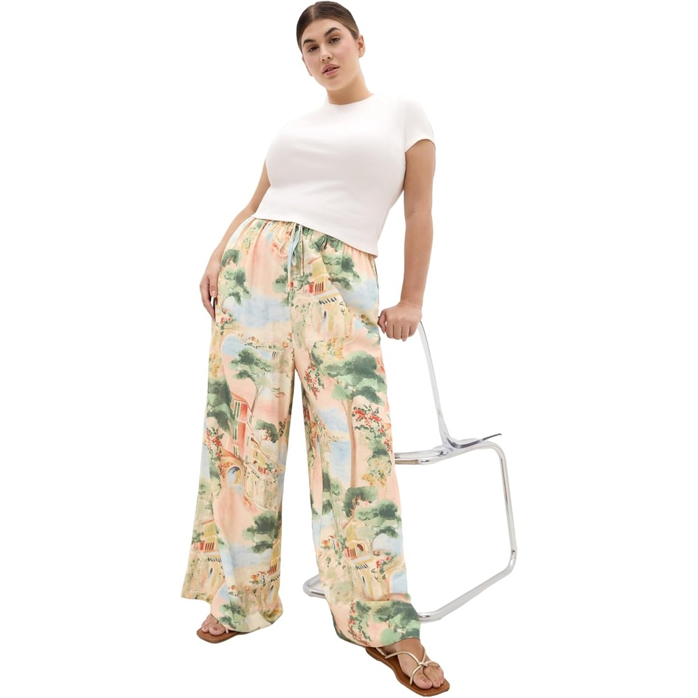 image:imageCity Chic Plus Size Pants Halle Sardinia Print Wide LegSardinia