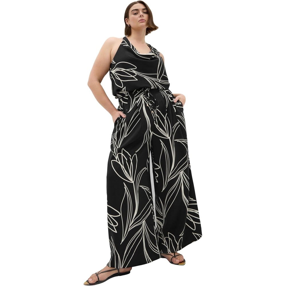 image:imageCity Chic Plus Size Pants Shania Bloom Print Wide LegBlack Bloom