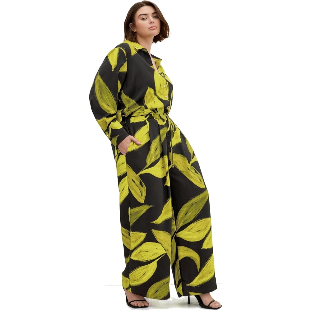 image:imageCity Chic Plus Size Pants Shania Zest Print Wide LegAbstract Zest