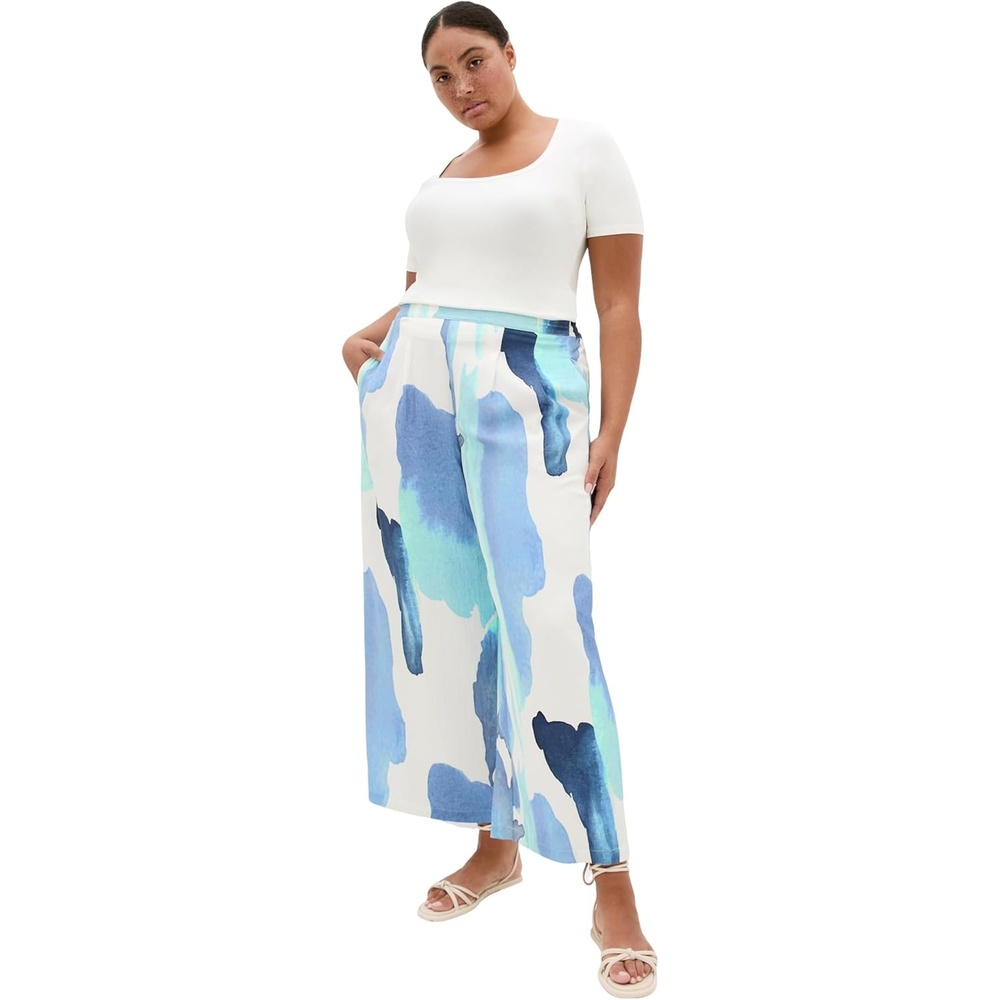 image:imageCity Chic Plus Size Pants Surface Level PrintTranquil