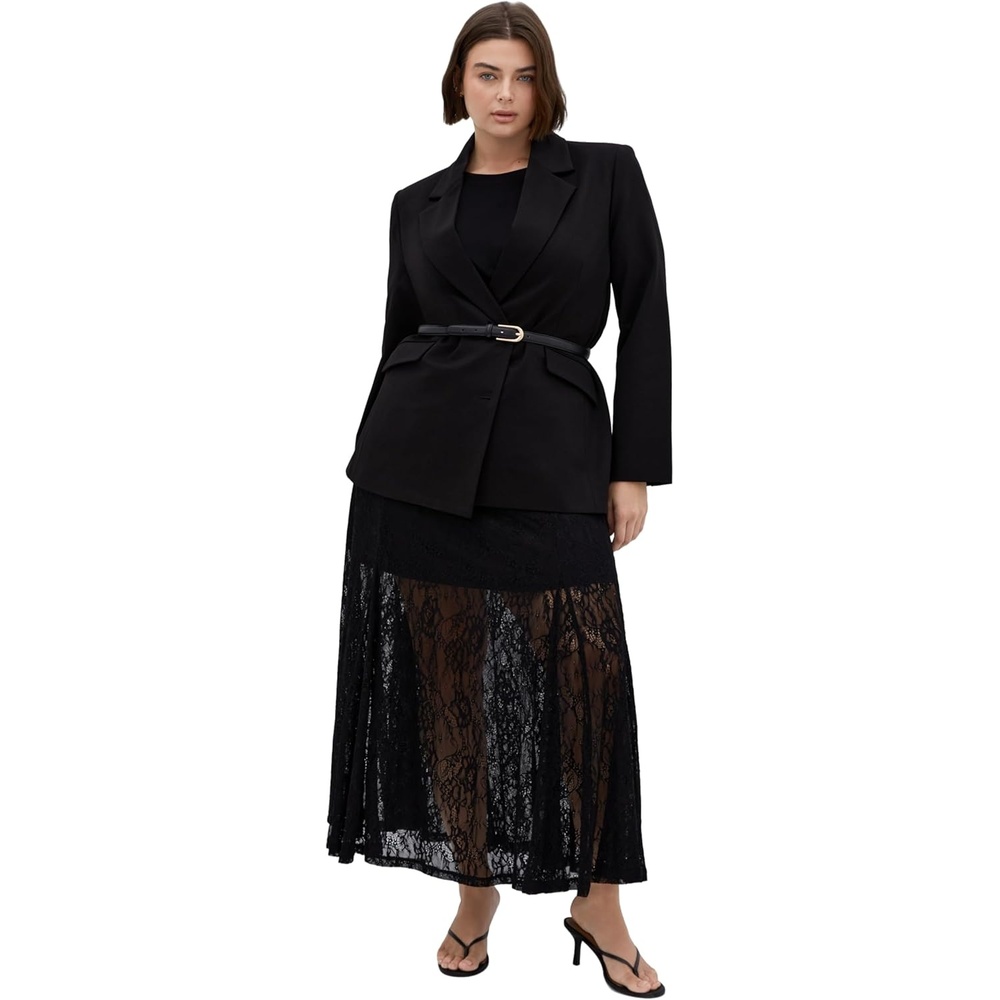 image:imageCity Chic Plus Size Skirt  Lacey MaxiBlack