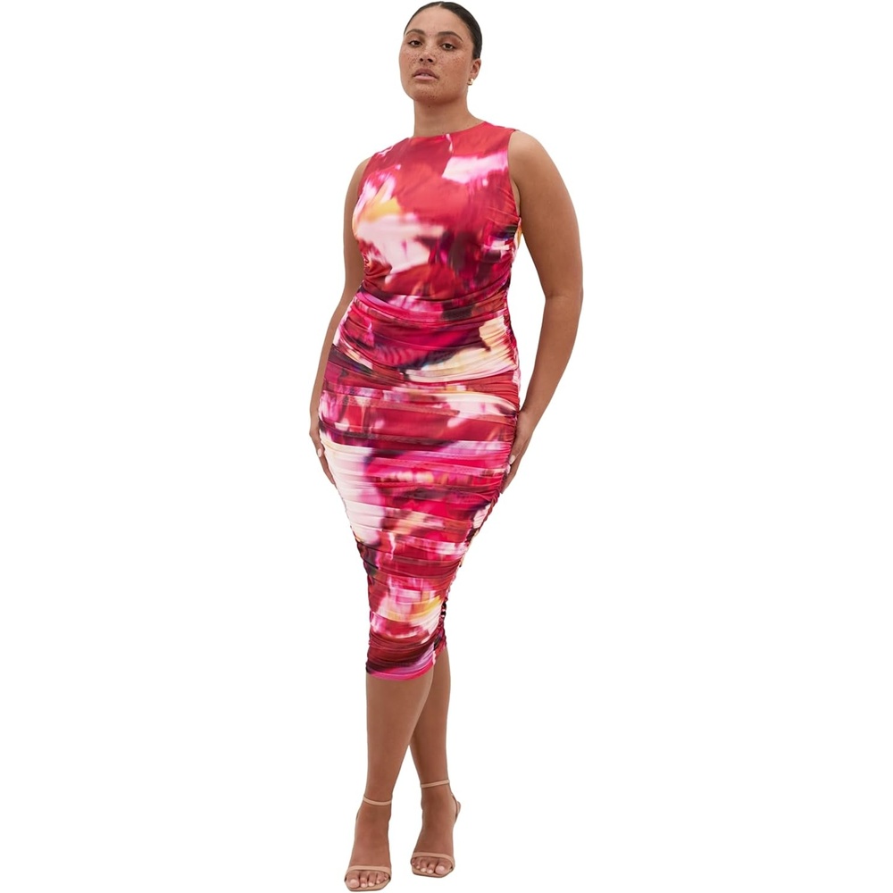 image:imageCity Chic Plus Size Skirt Livia Ruched PrintPink