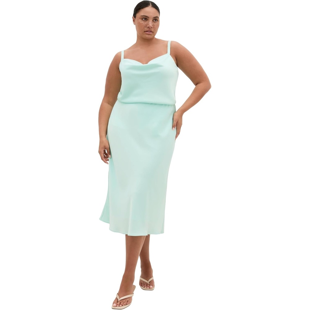 image:imageCity Chic Plus Size Skirt Miranda Satin MidiSpearmint