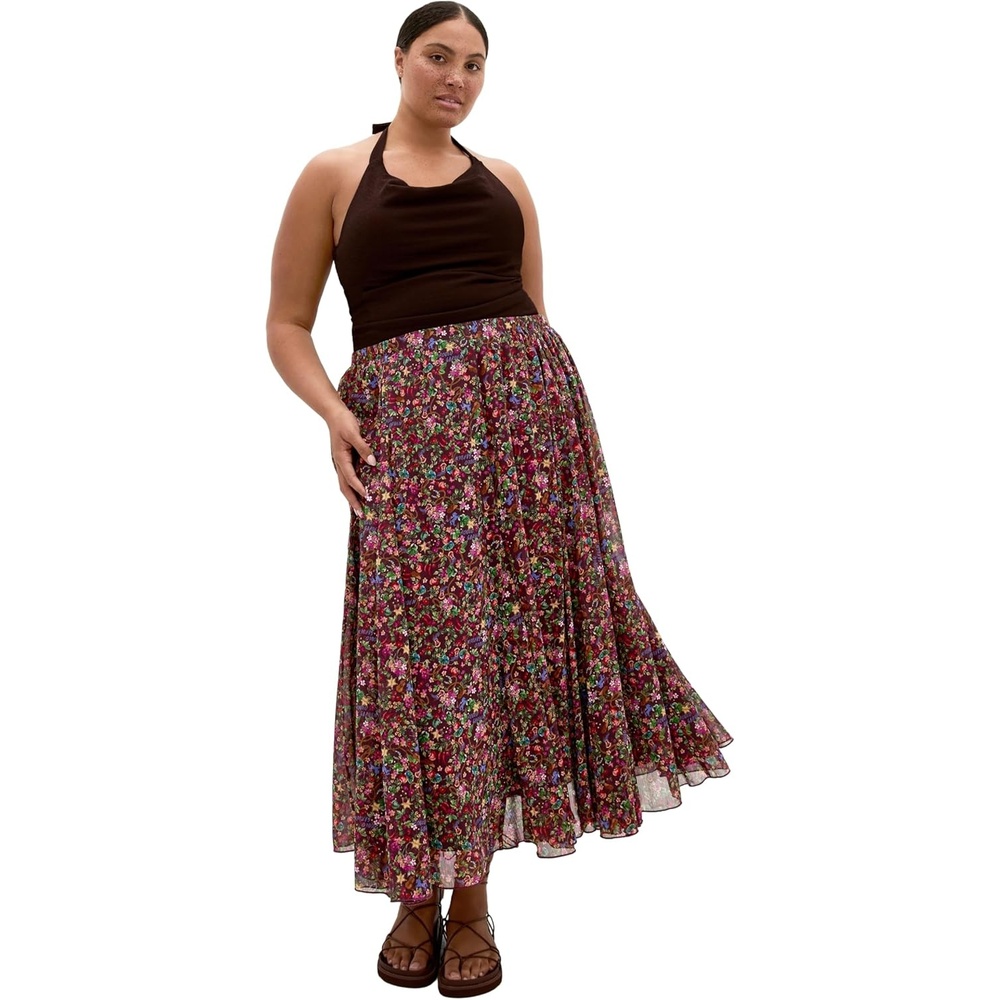 image:imageCity Chic Plus Size Skirt Serena Ditsy Print MaxiRodeo Ditsy