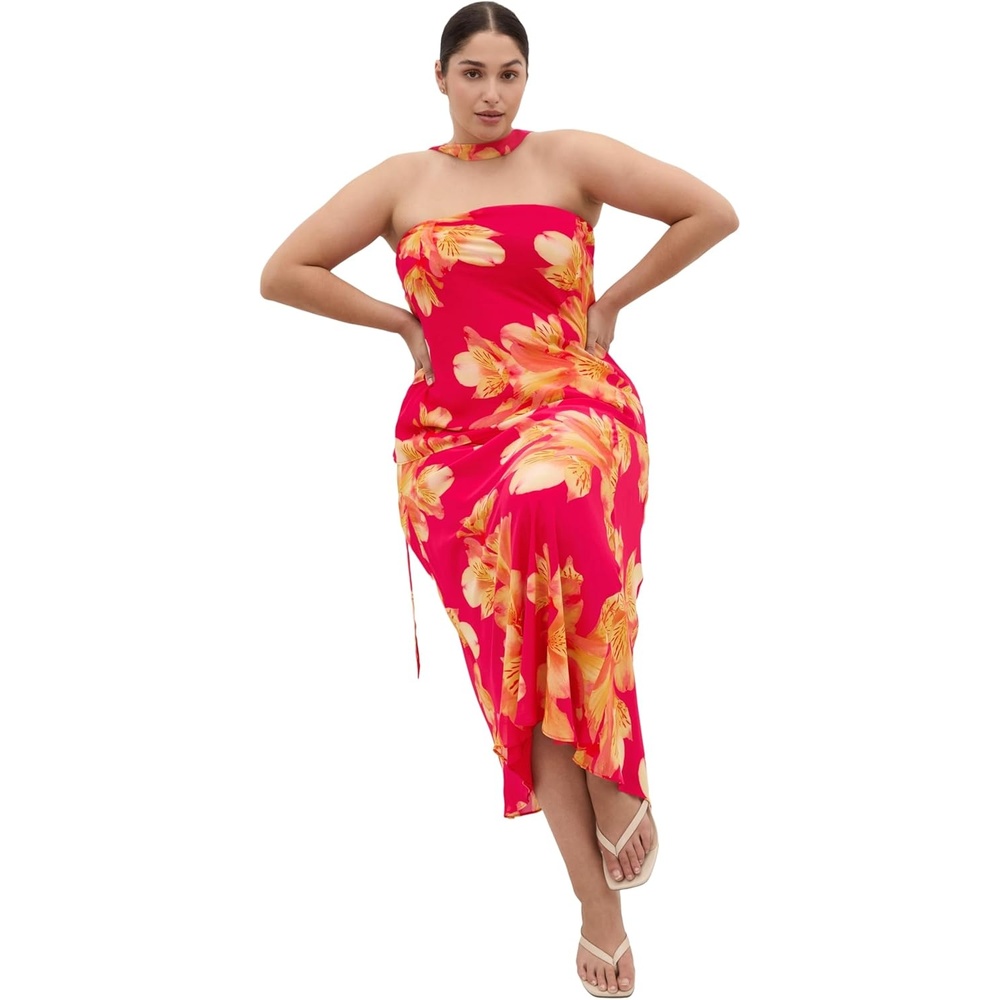 image:imageCity Chic Plus Size Skirt Soiree Print MaxiFuchsia Lily