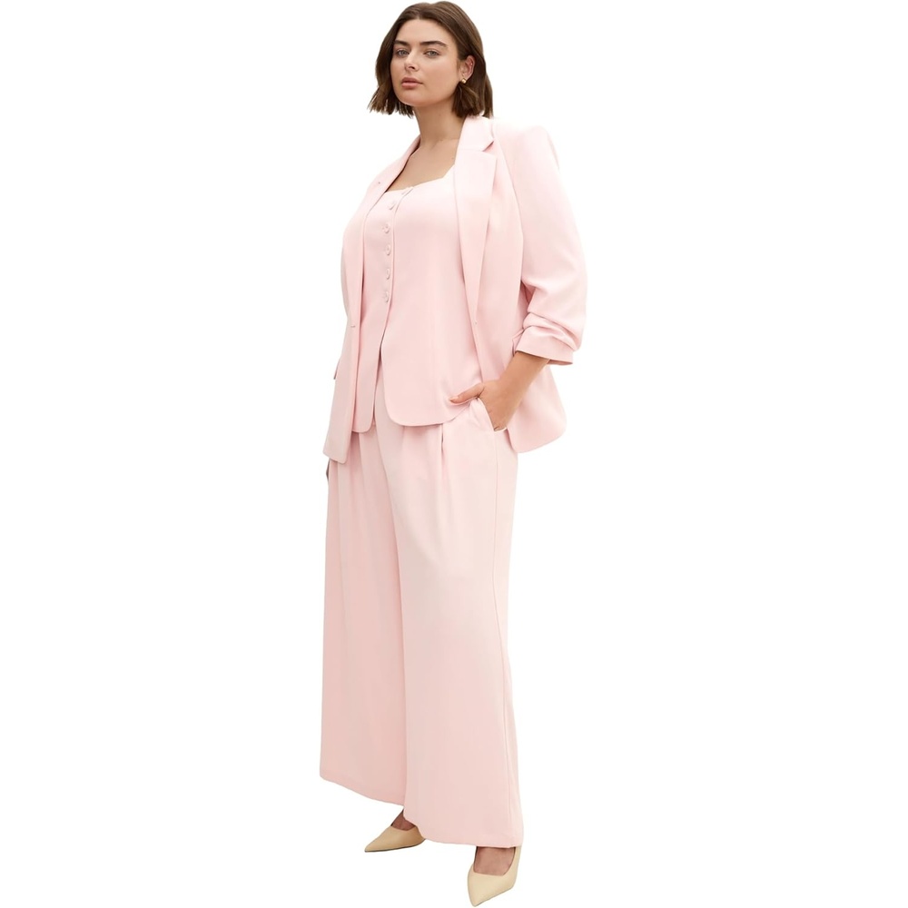 image:imageCity Chic Womens Pants  Abbie Fully Lined Wide LegHeavenly Pink