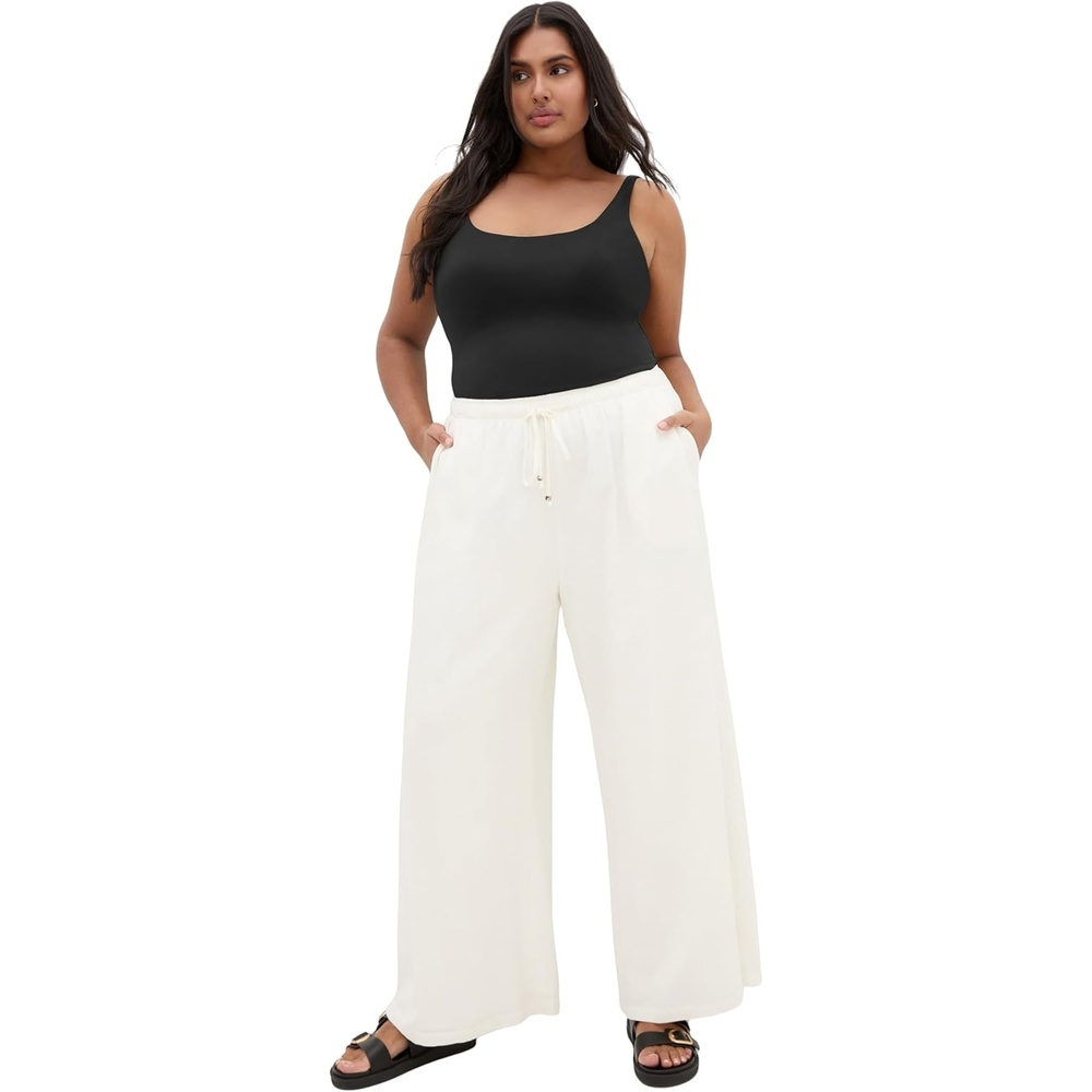 image:imageCity Chic Womens Plus Size Pants Holly LinenIvory
