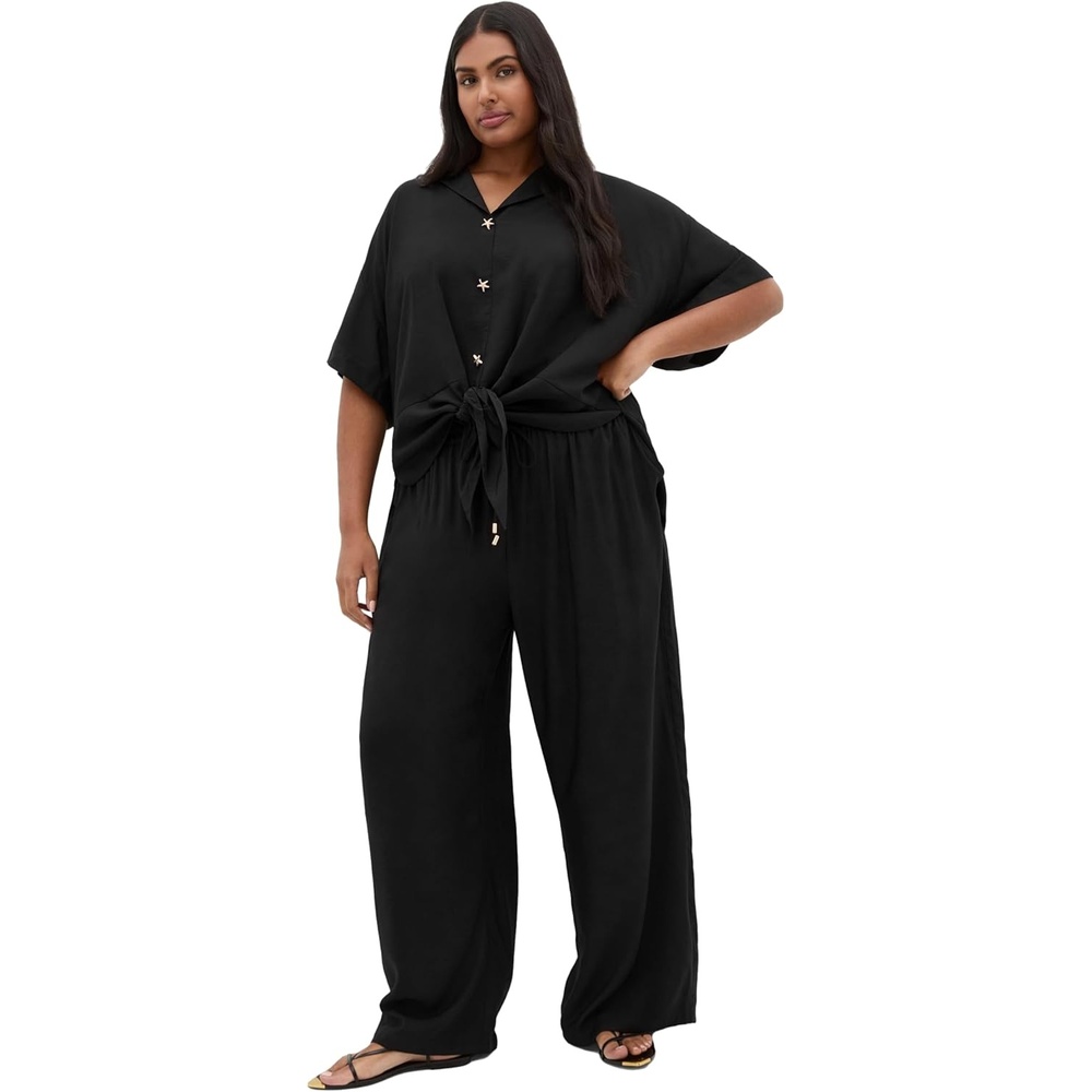 image:imageCity Chic Womens Plus Size Pants Kalea Wide LegBlack