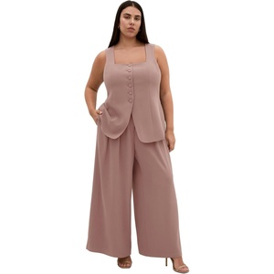 City Chic Plus Size Pants – Abbie Wide Leg(Cinnamon)