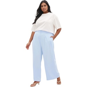 City Chic Plus Size Pants – Holly Wide Leg(Sky Blue)