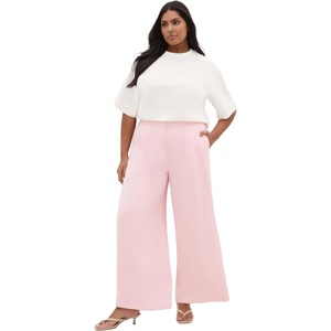 City Chic Plus Size Pants – Holly Wide Leg(Soft Pink)