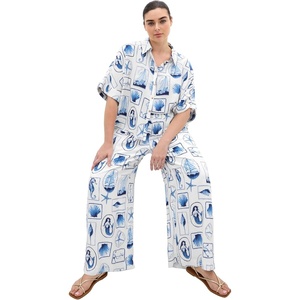 City Chic Plus Size Pants – Liana Amalfi Print(Amalfi Postcard)